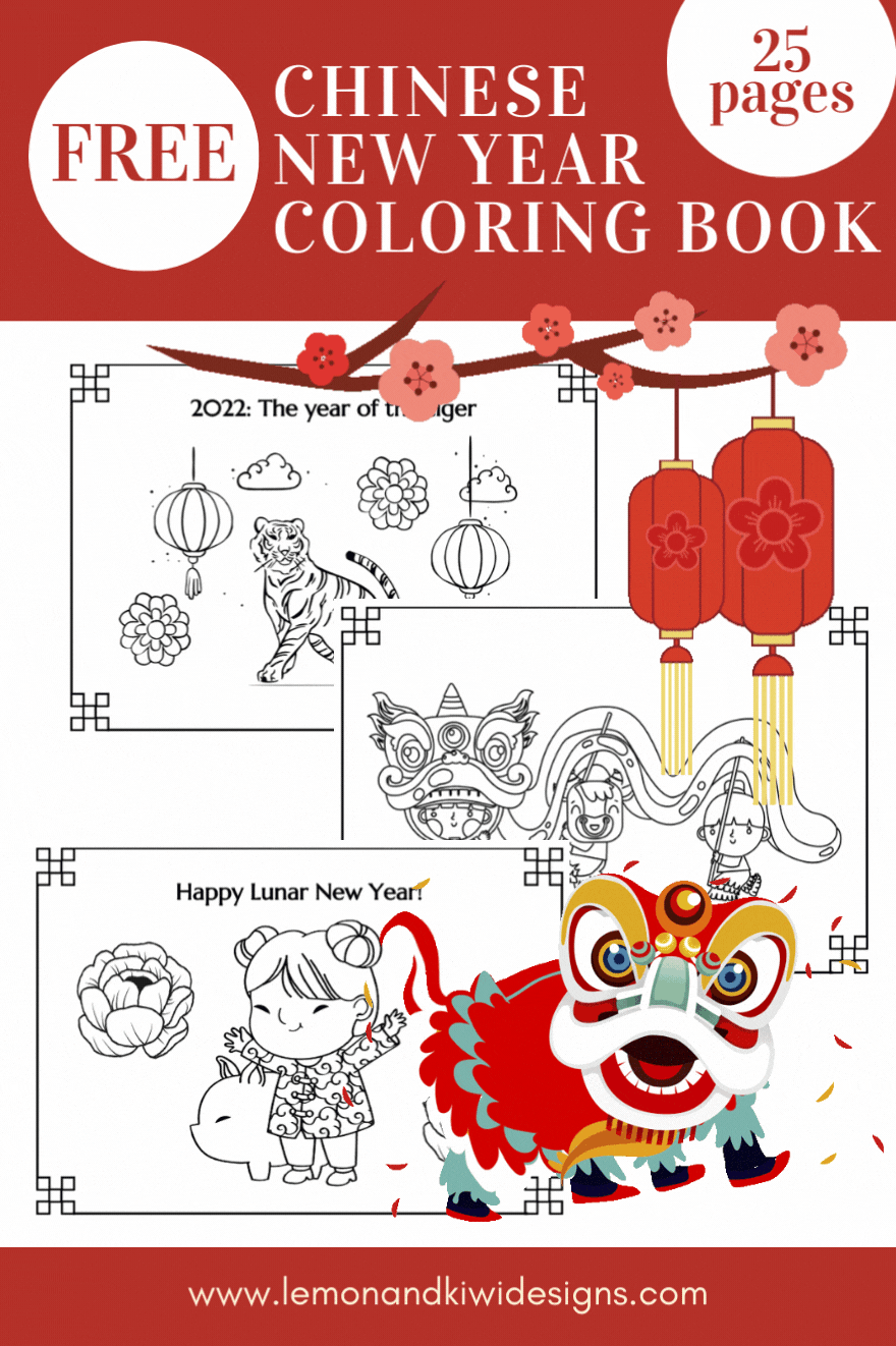 free chinese new year coloring pages - lemon and kiwi designs